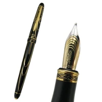 duke great pioneer 14k8k gold fountain pen advanced chromed golden black lines fine point 0 5mm gift box collection pen