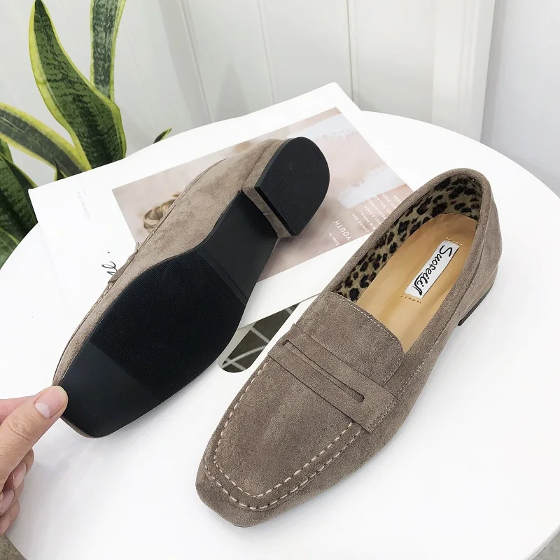 8Beige Wellwalk/черные туфли на плоской подошве; женские лоферы; обувь без шнуровки; женские балетки на плоской подошве; женские мокасины; женские балетки на плоской подошве с квадратным носком - Цвет: 8Beige