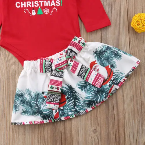 

Hot Sale 0-18M Babies New Year Xmas Clothes Sets Newborn Baby Infant Girl Christmas Bodysuits Skirts Cotton 3 Pcs Outfit Clothes