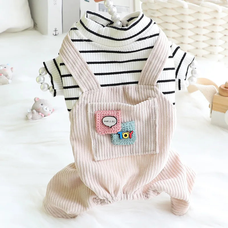 

Spring and Autumn Clothes Four-legged Princess Style Dog Overalls Cheap Handsome Cartoon Small Dog Pet Jumpsuits for Small Dogs