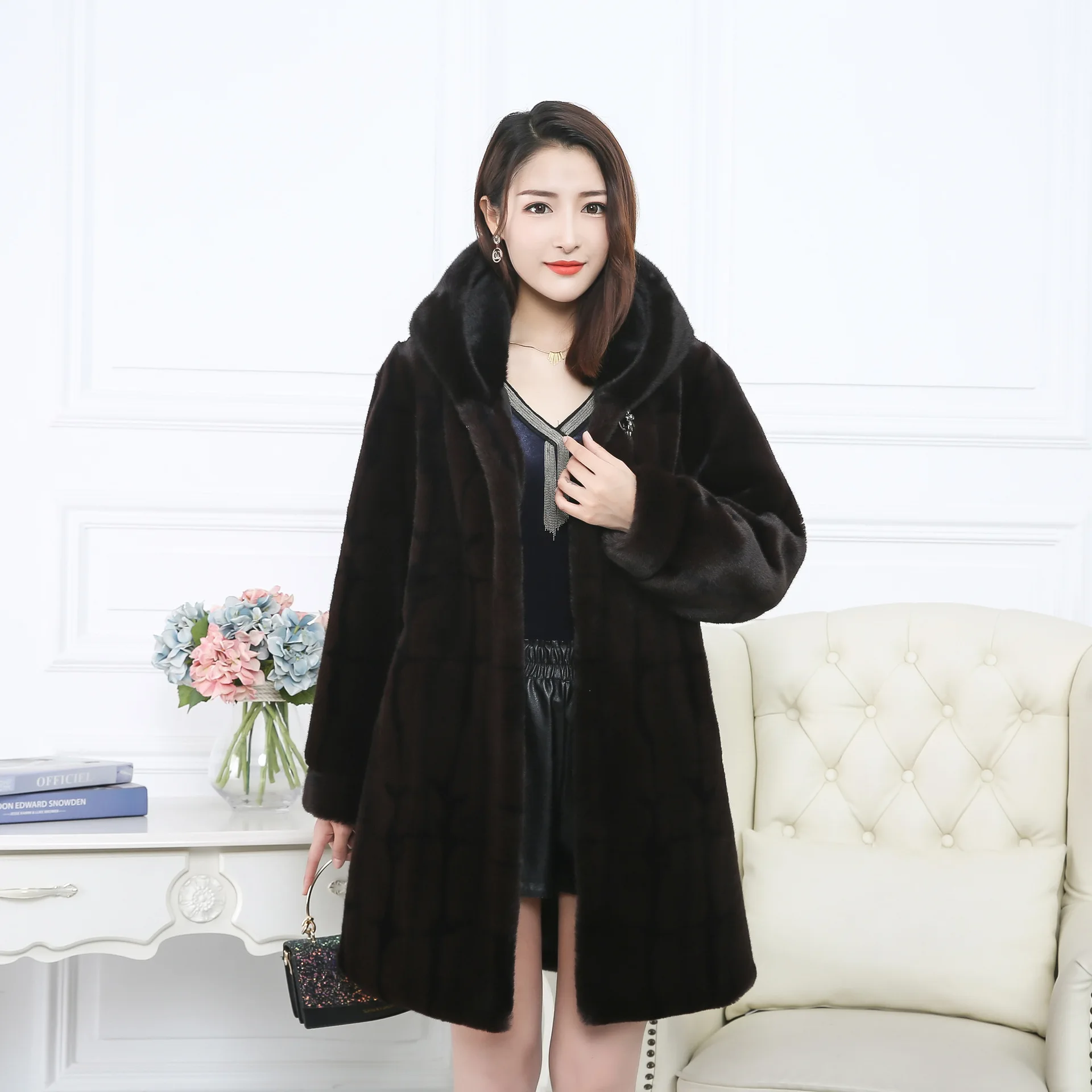 Women real mink coats female mink fur coat genuine long fur coat ladies winter clothes oversize 6xl 5xl 7xl natura fur coats