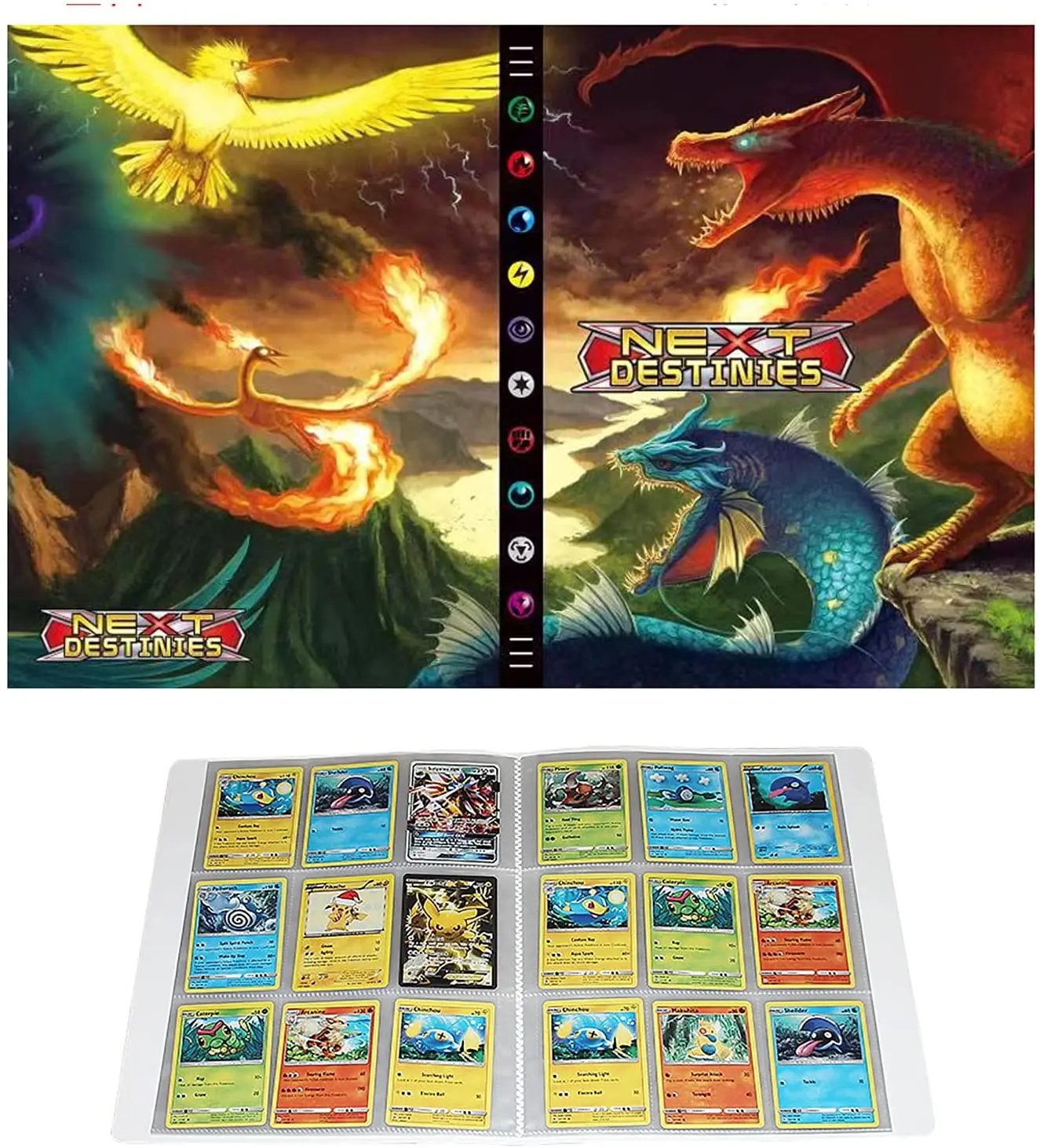 432 cards collections holder 9 pocket pokemon album book playing game map card album folder binder top loaded list kids toy gift free global shipping