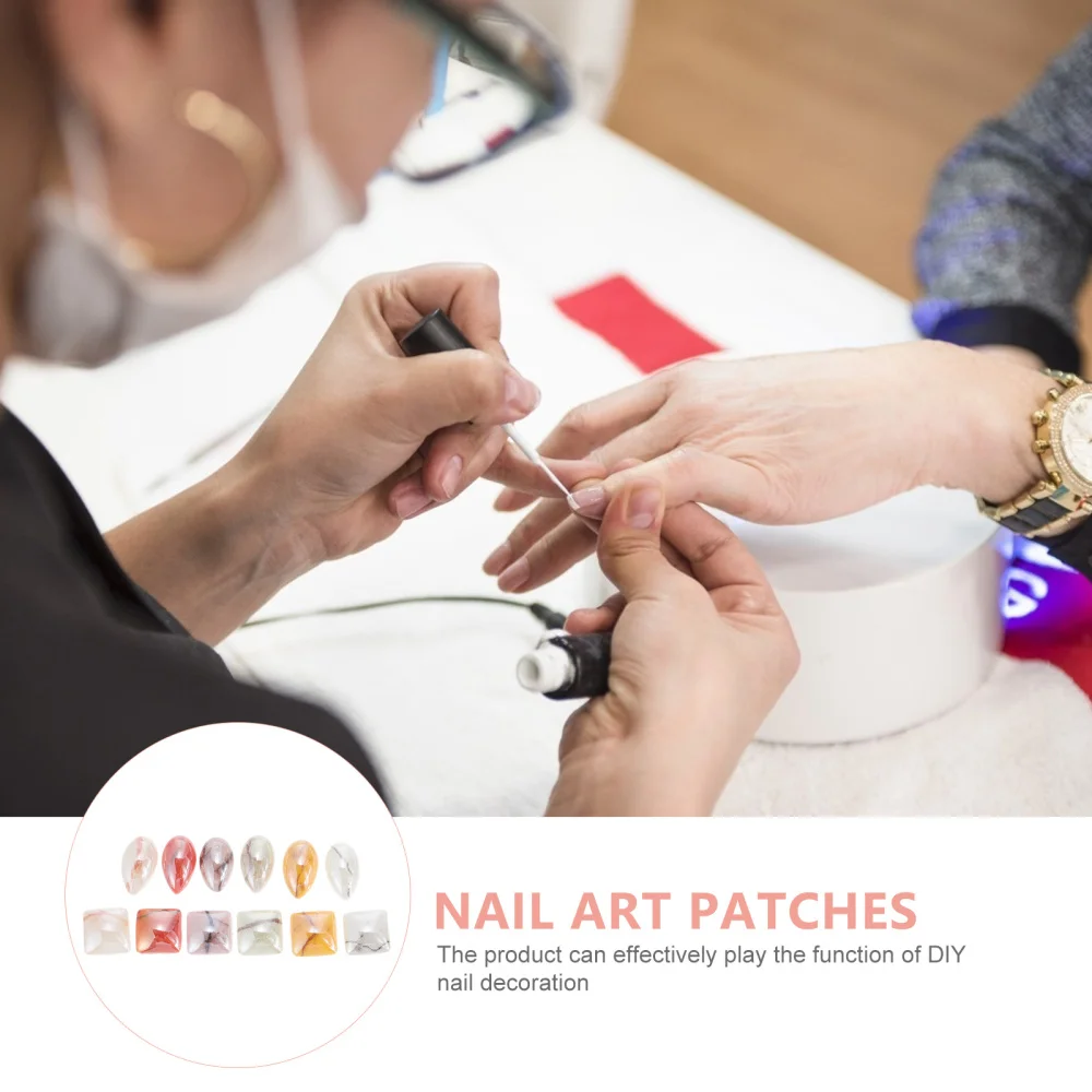

2Pcs Decorative Nail Patches Manicure Patches Adornment Nail Beauty Ornaments