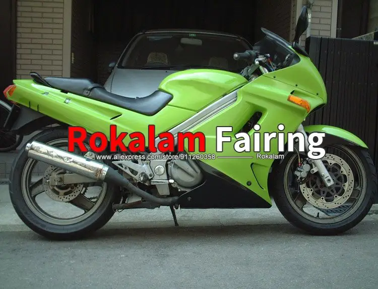

Комплект обтекателей для мотоциклов Kawasaki ZZR250, 1990, 2007, послепродажного обслуживания, ZZR 250, 90, 07, зеленый, черный