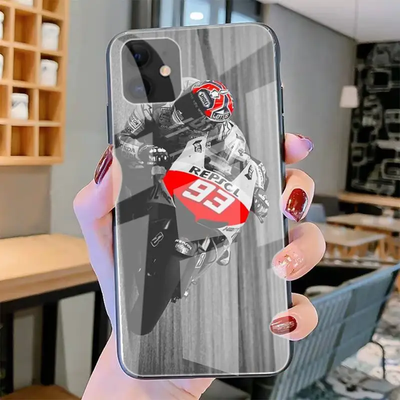 

Marc Marquez Moto Gp 93 Phone Cases Tempered Glass For Iphone6plus 6S 7 7plus 8 X XS XSmax XR 11 12 Pro Max 12mini