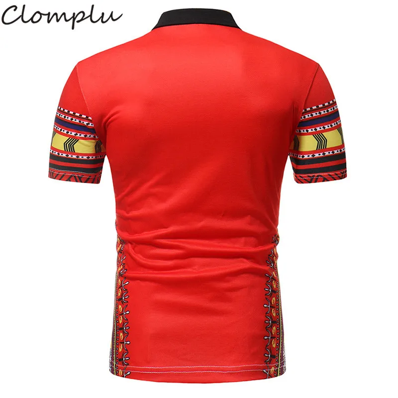 Clomplu одежда в африканском стиле Дашики Мужская модная футболка с короткими