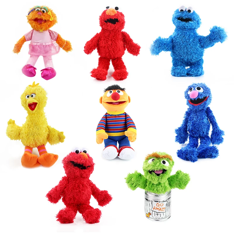 

8 Styles gonzo Sesame Street Elmo Cookie Grover Bert Oscar Zoe & Emie Big Bird 26-34CM Plush Doll Gifts Retail