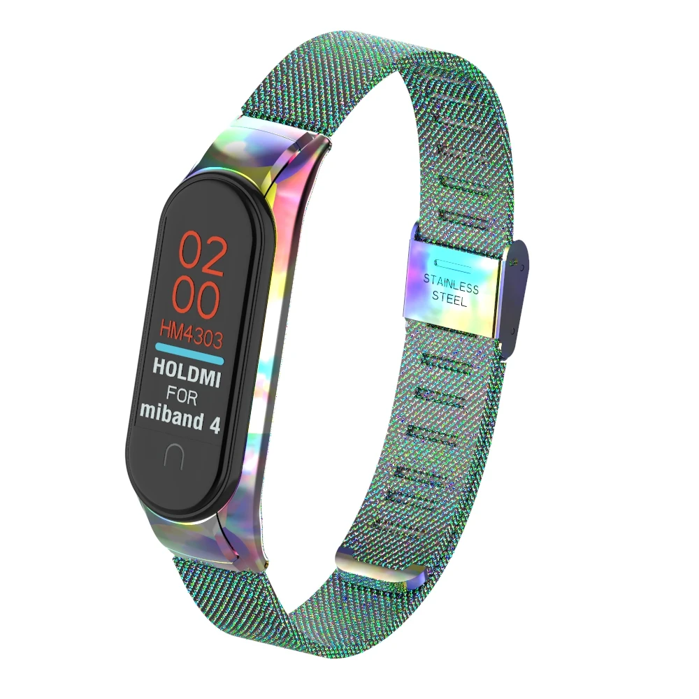 

2020 New Metal Milanese Wrist Strap For Xiaomi Mi Band 5 4 3 Buckle Bracelet strap on XiaoMi MiBand 5 4 Smart Band Accessories