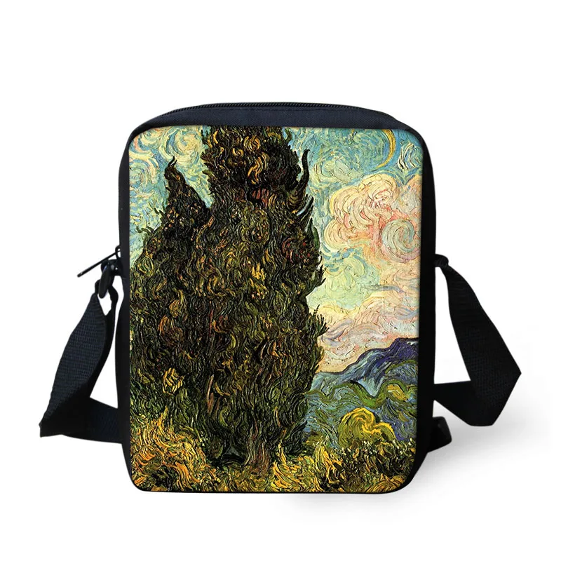 

Customized Messenger Bag School bags Crossbody shoulder schoolbag girls teenage Vincent van Gogh Starry Night Print