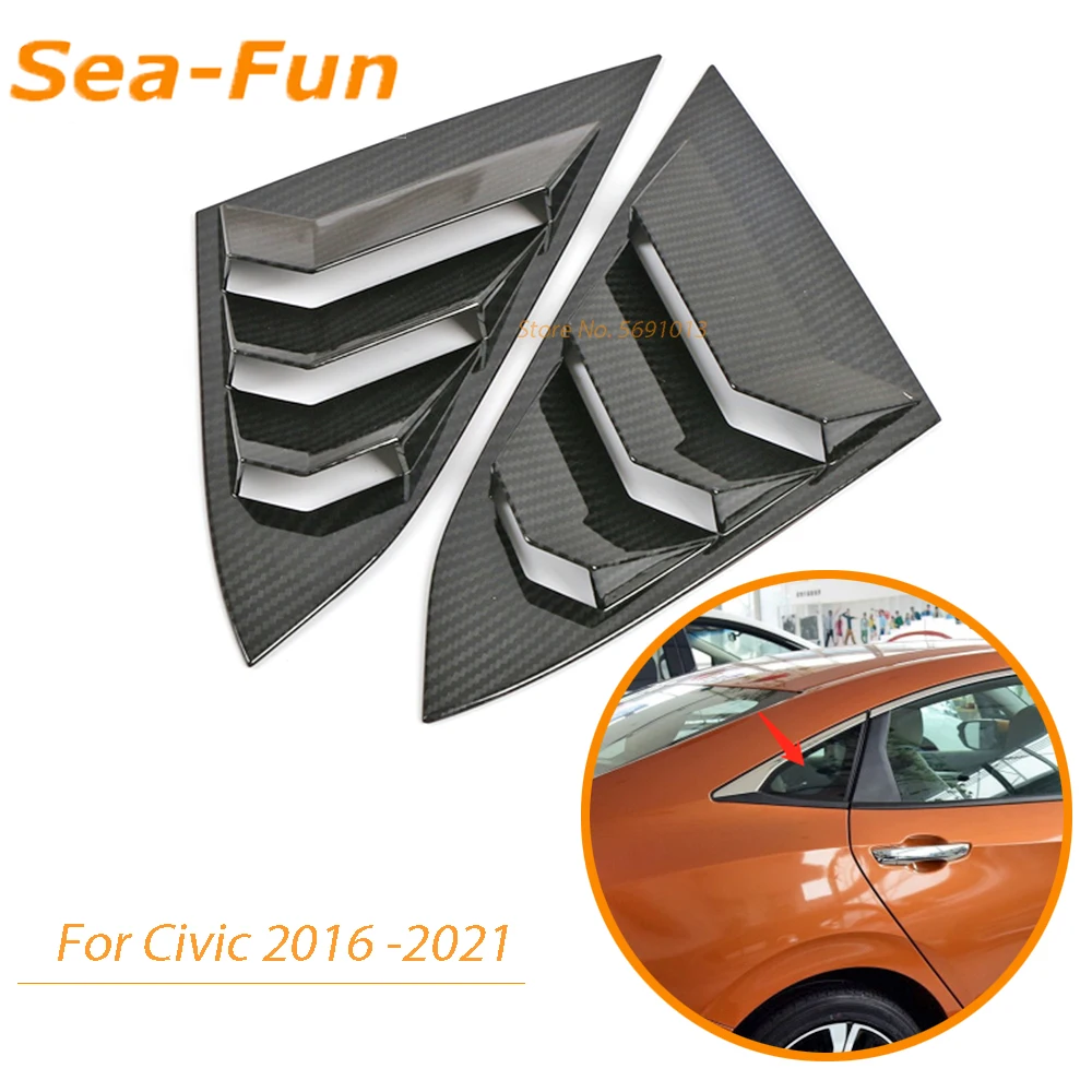 

Для Honda Civic 10, 2016, 2017, 2018, 2019, 2020, 2021, заднее окно, жалюзи, спойлер, боковой дефлектор, глухое отверстие, отделка крышки, аксессуары