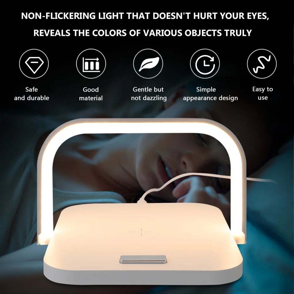 

1Pc Multi-functional Desk Lamp Bedside Lamp Wireless Rechargeable Desk Lamp