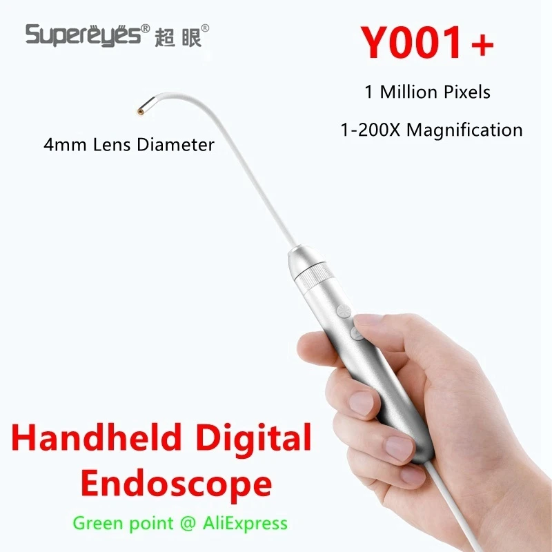 

Supereyes Microscope Y001+ Adjustable Focus 4mm Tube Electronic Endoscope USB 2.0 Pet Ear Nose Throat Oral Inspection Endoscope