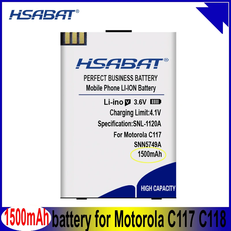 Аккумулятор HSABAT SNN5749A 1500 мАч для Motorola C117 C118 C155 C139 C115 C116 C157 V171 W150I W200|Аккумуляторы