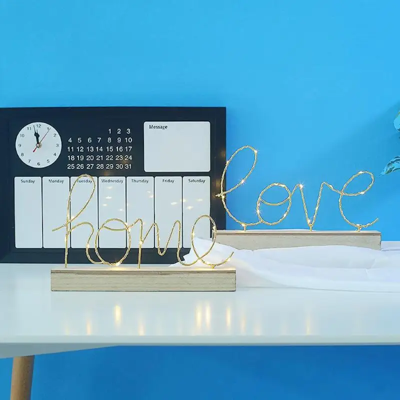 Домашние декоративные статуэтки украшения с надписью LOVE светодиодный