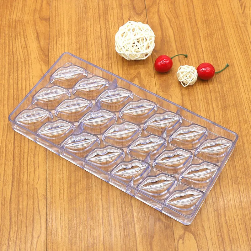 21 формочка 3D Поликарбонат губы поцелуй шоколад форма для ПК поликарбонат твердые