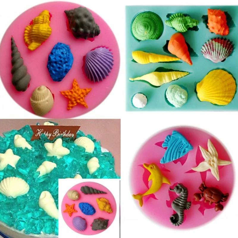 1 шт. DIY Прекрасный корпус раковина морской звезды море силиконовая форма помадка
