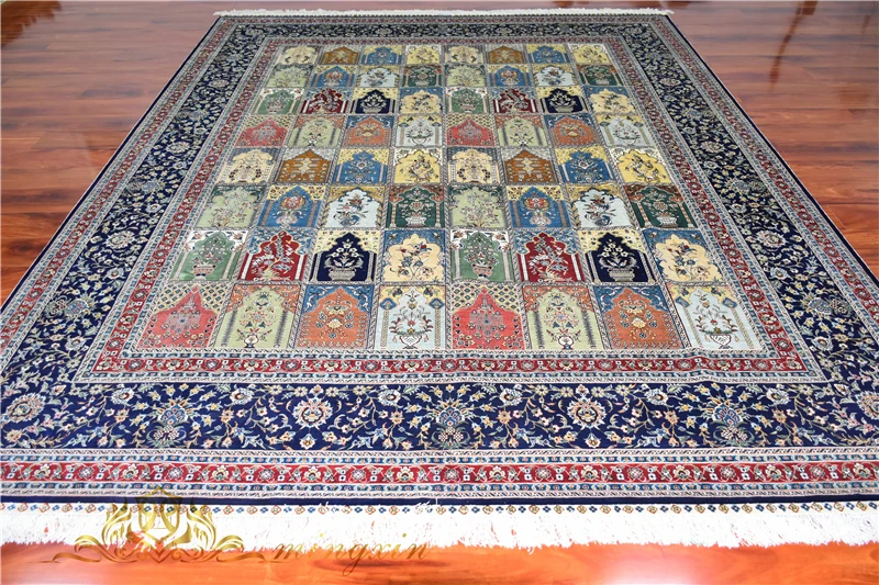 Goedkoop 8 'X 10' Vier Seizoenen Turkse Handgeknoopte Karpetten Decoratieve Handgemaakte Zijden Tapijt