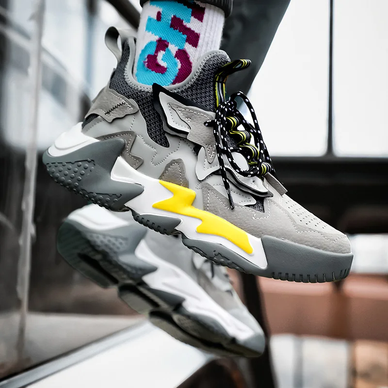 

Fashion Sneakers for Men Spring Summer Men's Running Shoes Lace Up Male Sports Fitness Damping Gym Jogging Trainers Soft Zapatos