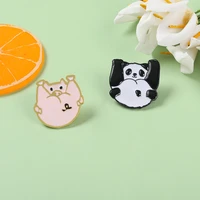 funny animals enamel pin panda pink pig pins for backpacks denim clothes lapel pins jewelry accessories gift for kids