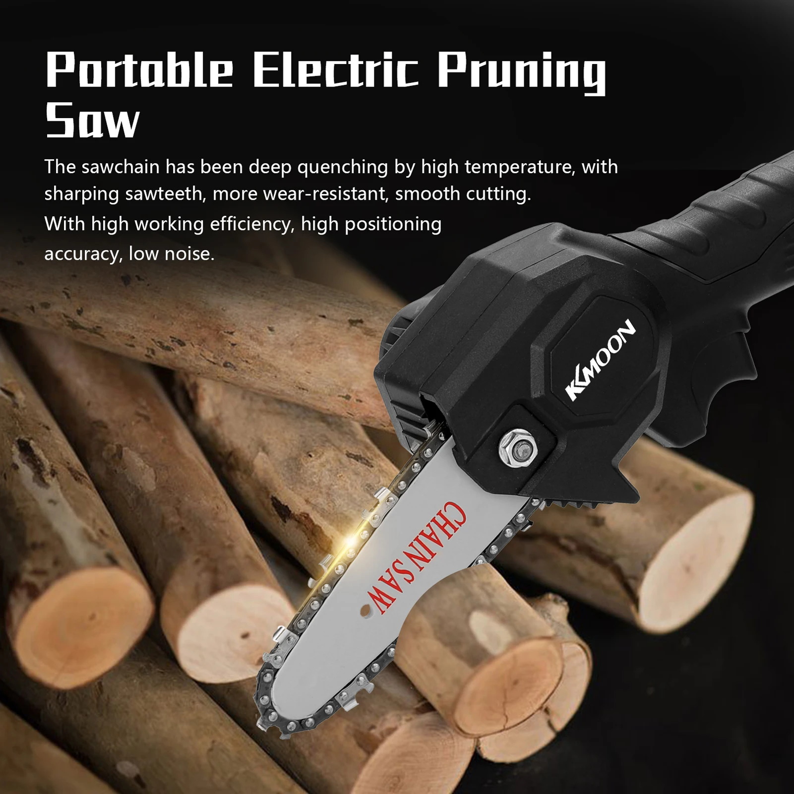 

KKmoon Mini Electric Saw Chain Portable Electric Pruning Saw Mini Brush Motor Wood Spliting Chainsaw Woodworking Tool for Garden