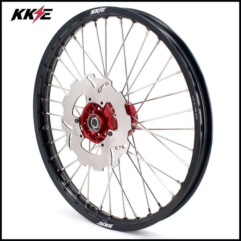 Колесные диски KKE 21/18 для мотоцикла HONDA CRF250X 2004-2017 CRF450X 2005-2017 красные звездочки |