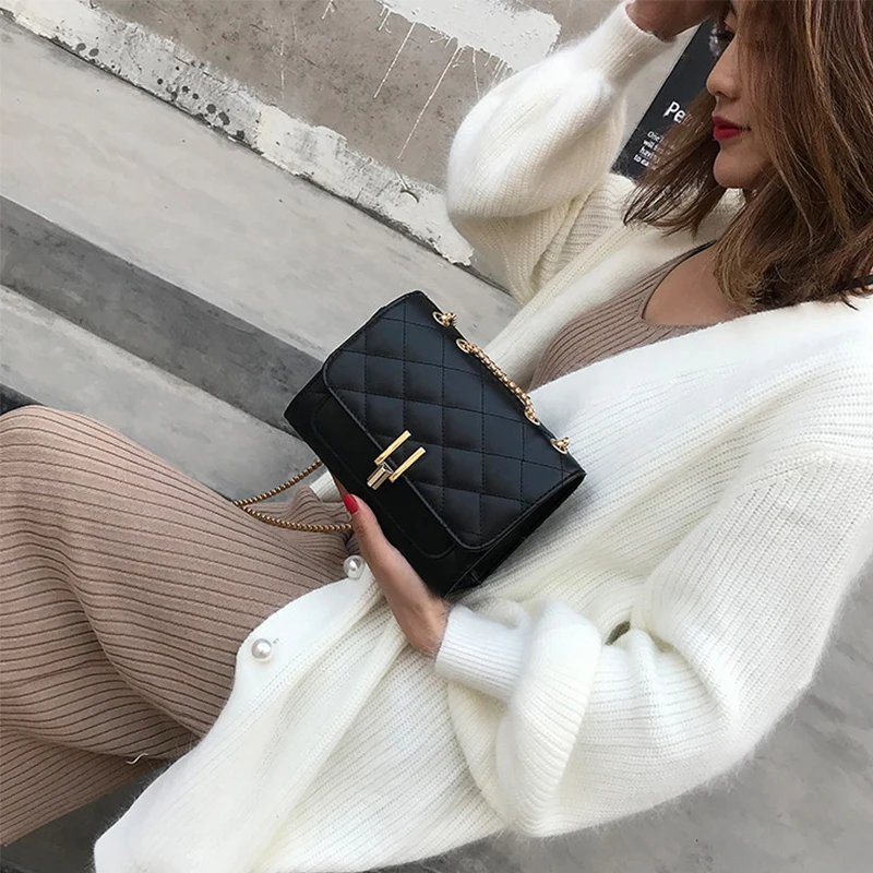 2020 Модные женские маленькие квадратные сумки через плечо винтажная сумка из