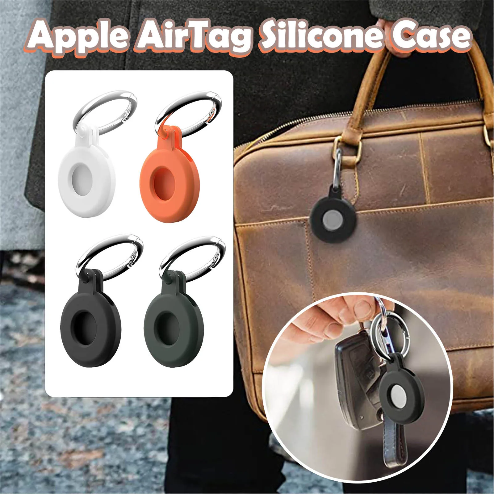 

NSSD 1pc Protective Cover For Airtag For Apple Airtag Case Silicone Protective Sleeve Cover Keychain Airtags DROPSHIPPING