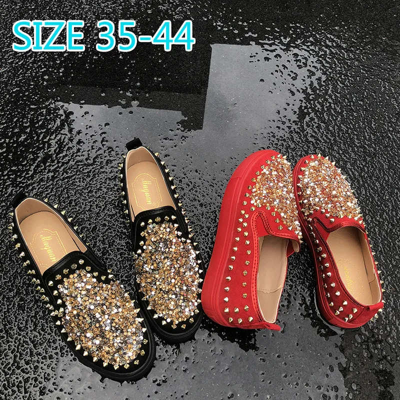 Женские замшевые туфли на платформе блестящие кроссовки с круглым носком без