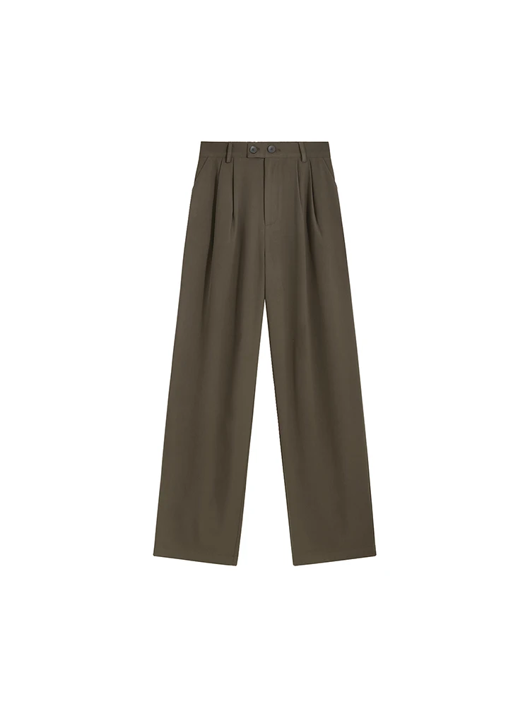 

2021 Spring and Autumn New High-waist Drape Mopping Suit Pants Women's Wild Thin Straight Casual Loose Wide-leg Pants Trend