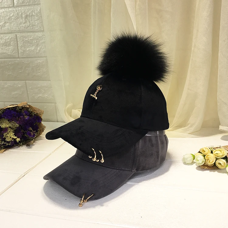 Новая осенне-зимняя теплая бархатная бейсбольная кепка с железным кольцом