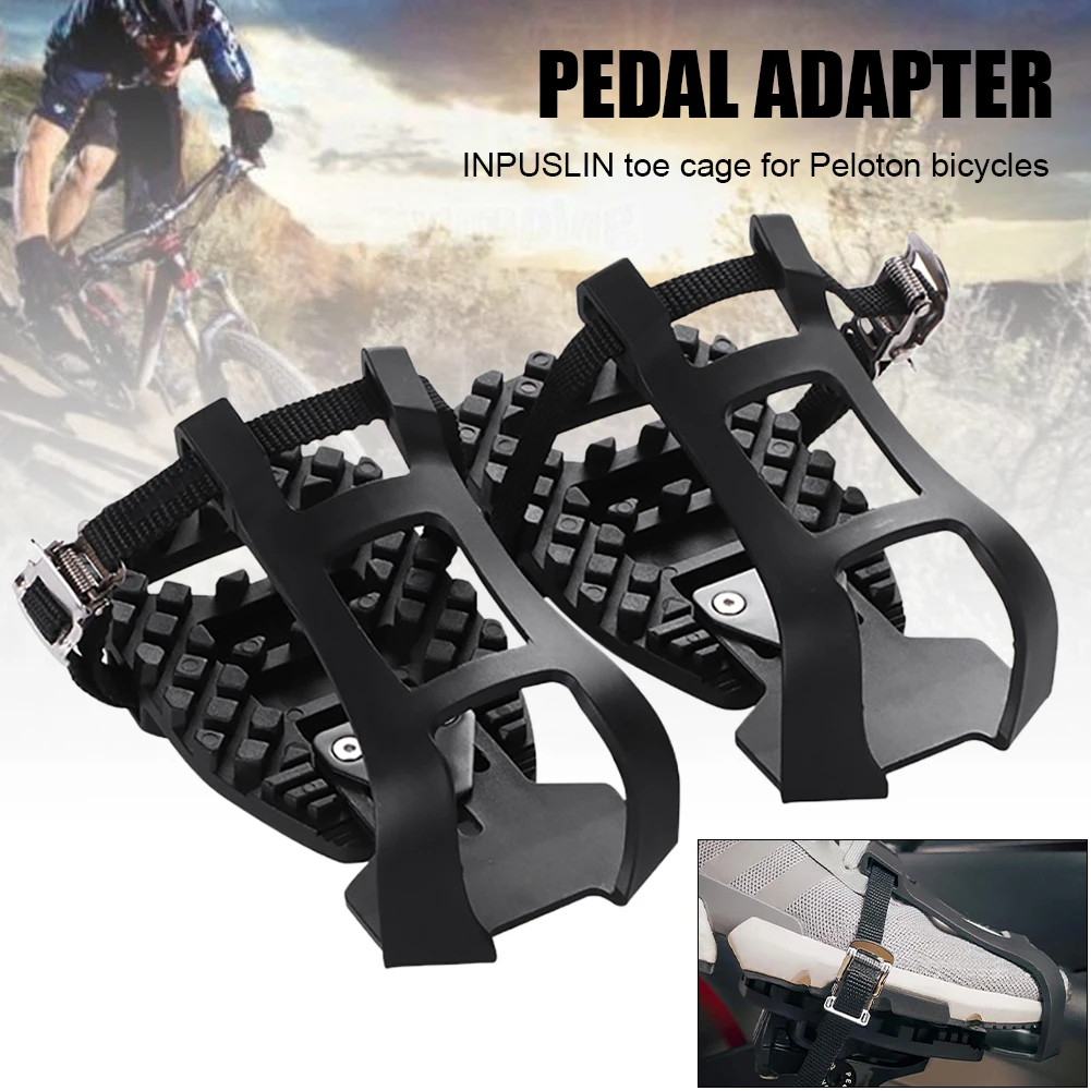 

1 Pair Bike Pedals Anti-Slip Bicycle Pedals Toe Cages with Adjustable Straps Toe Clips for Peloton Bike Indoor Exercise Tools