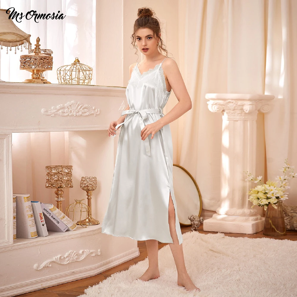 

Ladies casual sexy pajamas silky texture suspender pajamas lace stitching suspender skirt fashion home wear high quality pajamas