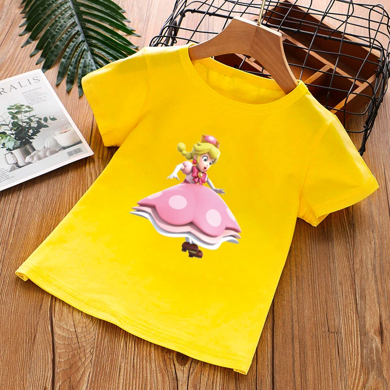 

Mario Girls T-shirts Boys Clothes Boys T-shirts Football Shirt Summer Kids Top T-shirt Girls Clothes 4-14T Children's Clothing