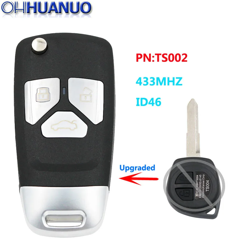 Модернизированное 3 х кнопка Удаленное брелок спросить 433 92 МГц ID46 для Suzuki Swift SX4 от