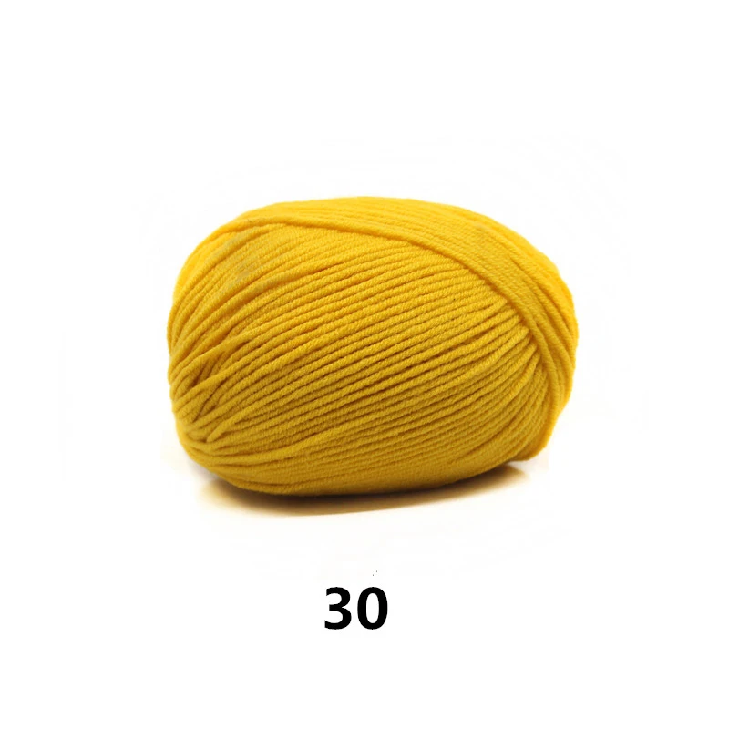 30 12PCS 12 шт. тонкая хлопчатобумажная пряжа молочного цвета для вязания вязаная кукла Органическая пряжа для вязания крючком DIY новейшая оптом - Цвет: 30 12PCS