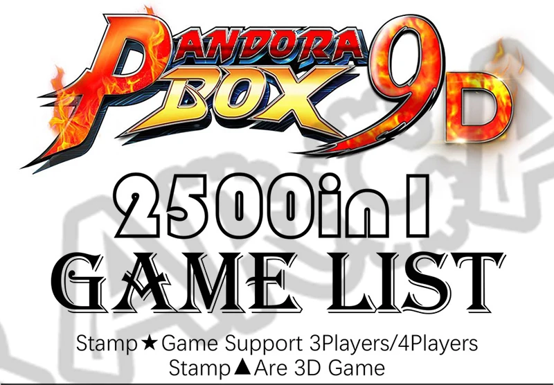 Pandora Box 9D 2500 В 1, аркадная материнская плата, 2 игрока, проводной геймпад и беспроводной геймпад, набор, Usb подключение, джойстик, имеет 10 3D игр