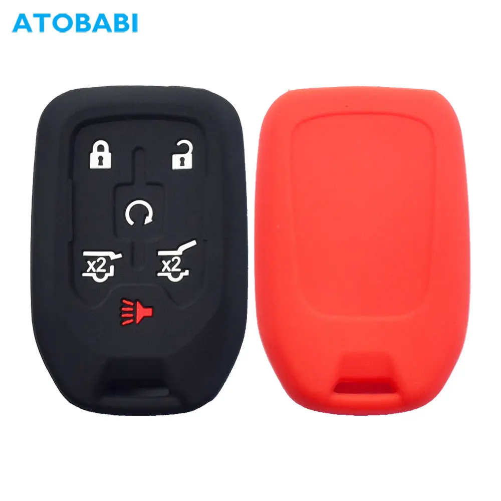 

Silicone Car Key Case Smart Remote Control Fob Cover Skin For GMC Sierra Acadia Terrain Yukon Chevrolet Silverado Suburban Tahoe