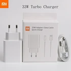 Быстрое зарядное устройство для Xiaomi, полный комплект с кабелем Type-C для Mi 10, 9, 10T, Lite POCO X3, NFC, Redmi K40, Note 9, 10 Pro, оригинал