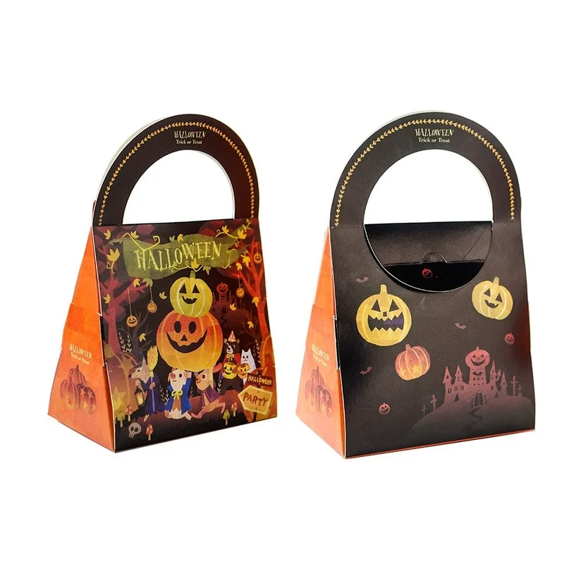 

10 Pack Halloween Bag Candy Packaging Box with Handle Small Boxes for Gifts Party Favors Present Packaging Bags for Children