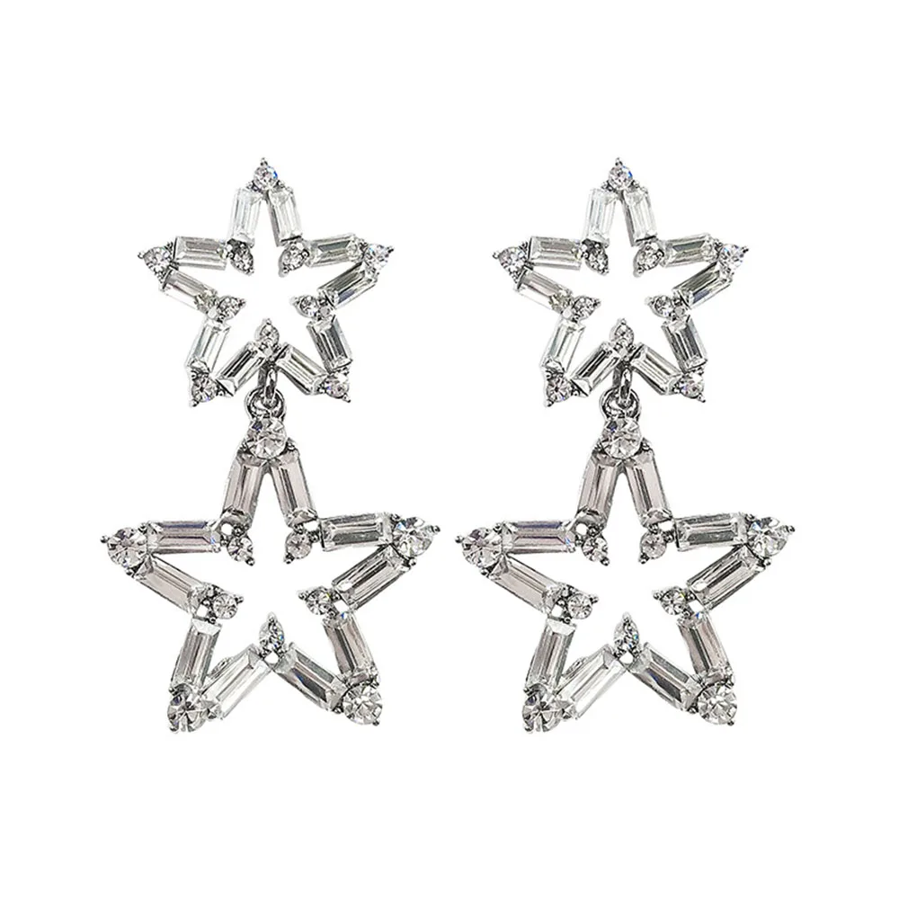 Trendy Big Star Drop Earrings For Women 2020 New Rhinestone Party Statement Lucky Jewelry Korean Style Accessories | Украшения и