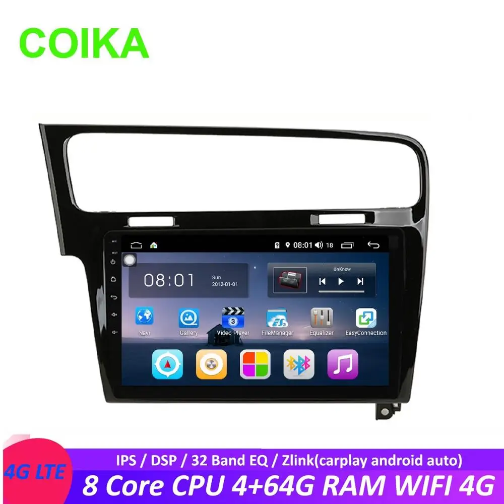 COIKA 8 Core Android 1 система автомобильный радиоплеер для GOLF Age 7 2013 2017 с 4 + 64G ram gps Carplay DSP