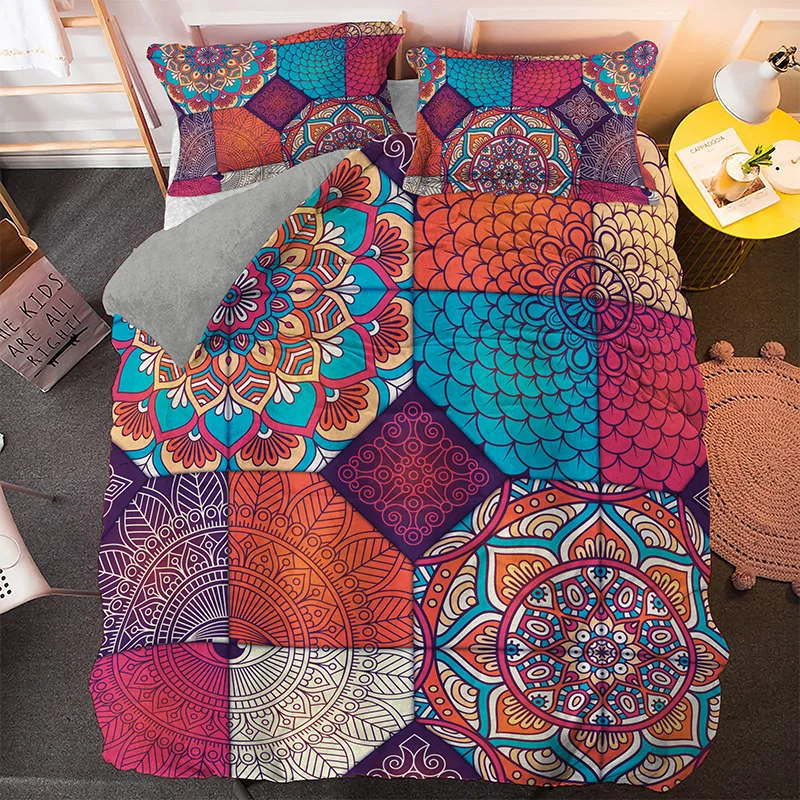 Комплект постельного белья с геометрическим рисунком мандала королева 2/3 шт. |