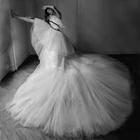 2021 винтажное платье Hi-Lo, Многоярусное свадебное платье 2021, мягкое Тюлевое белое платье с оборками и шлейфом, свадебное платье для гражданской свадьбы