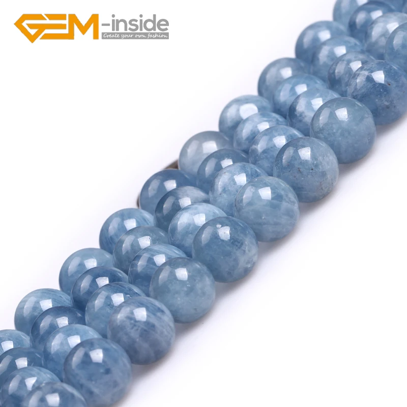 GEM-inside 6/8/10/12 мм круглые Класс AA Класс аквамарины Quartzs бусины для изготовления ювелирных изделий, для изготовления украшений своими руками, подарок нитка 15 дюйм(ов) Новые