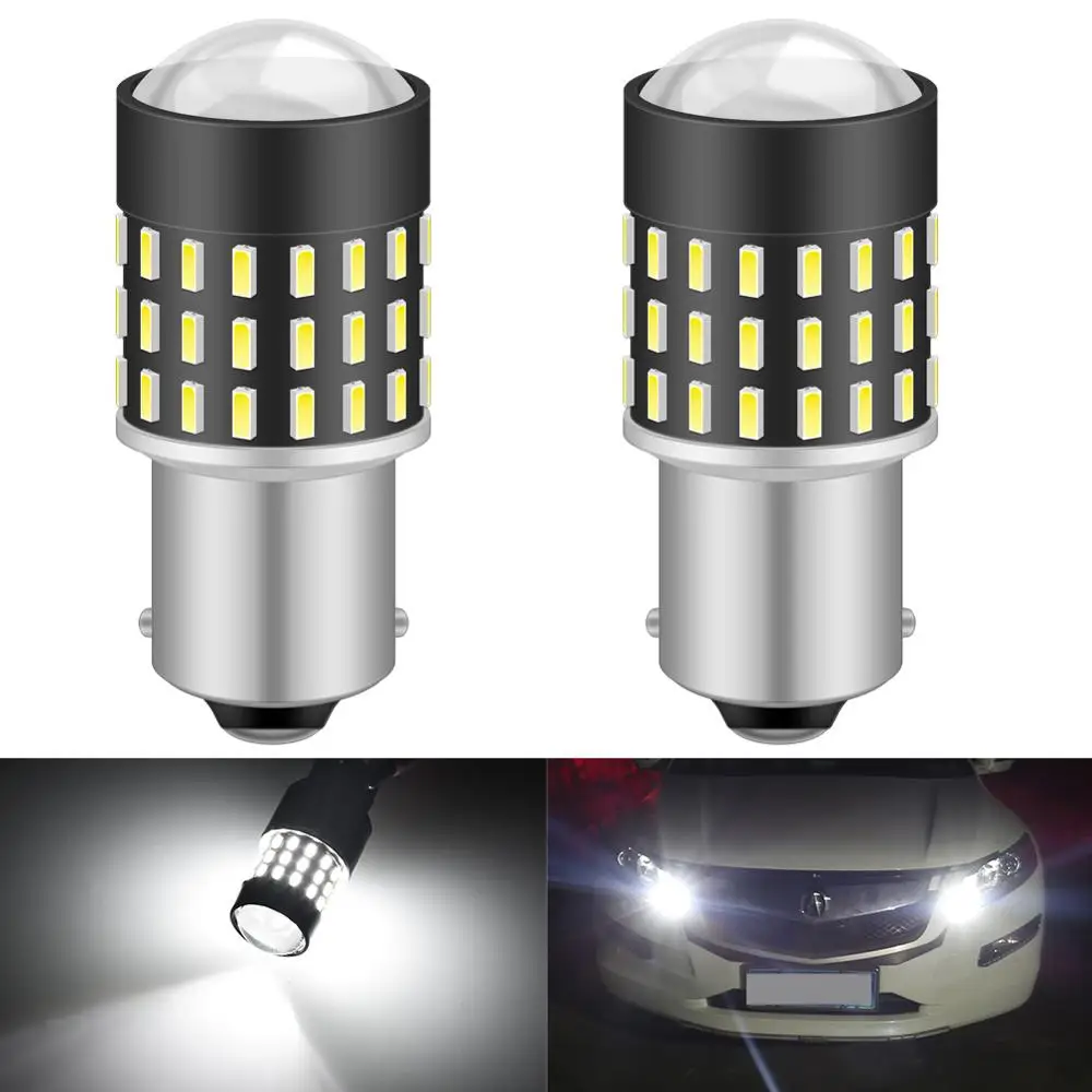 

2pcs 1156 ba15s P21W Led Bulbs Car Turn Signal Lamp Light 54SMD 3014 Led Auto Bulb 12V Amber Yellow Red DRL Running Lights