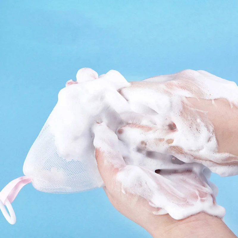 

2pcs Facial Cleanser Soap Foaming Net for Shower Soap Blister Bubble Mesh Body Face Cleansing Floaming Net Bathroom Accessories