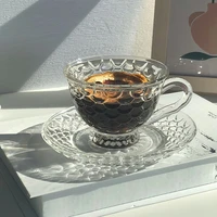 transparent korean coffee cup fish handle reusable breakfast coffee cup fashion espresso latte tazzine caffe glass cup ob50bd
