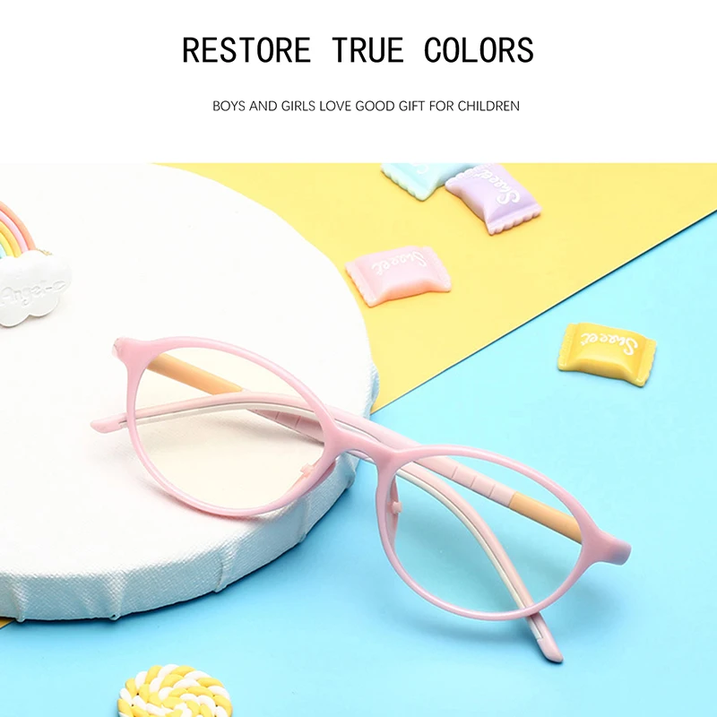

MAXJULI Oval Blue Light Blocking Kids Computer Glasses Oval Frame Children Boy Girls Light Yellow Lens Eyeglasses 6619