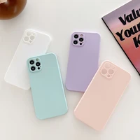 candy colorful shockproof phone case for iphone 11 12 pro max mini xr xs max x se2020 8 7 plus plain square soft tpu back cover