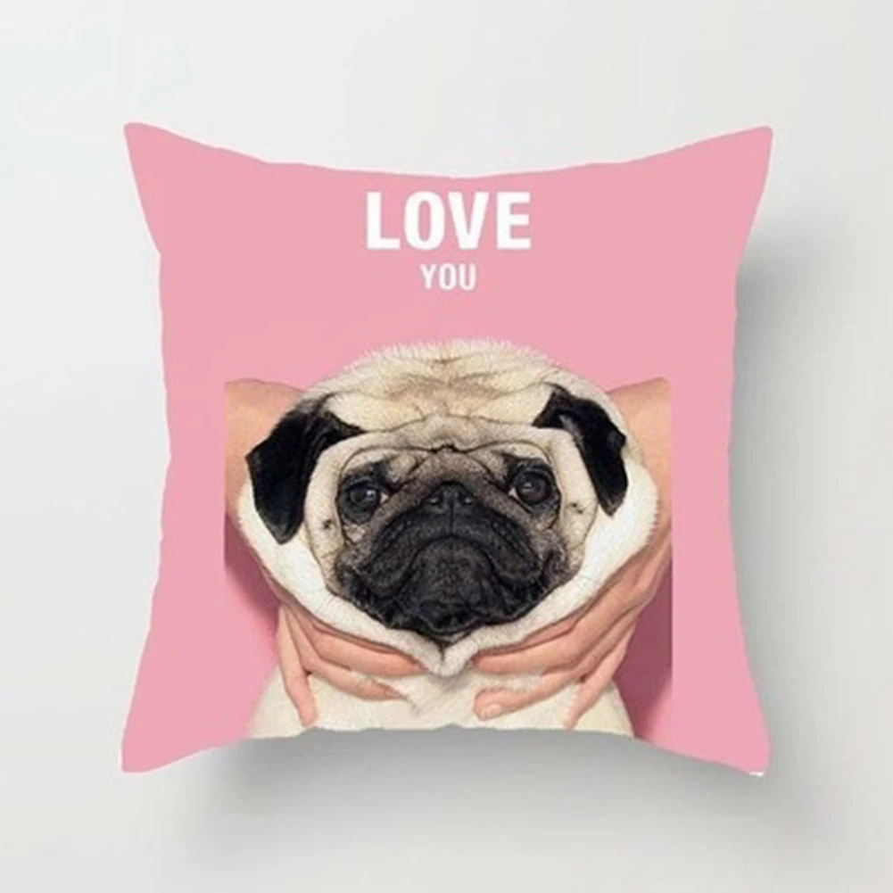 New 45x45cm Pillowcase French Bulldog Throw Pillow Cover Printed Cushion Case Anchor Pattern Marine Breathable | Дом и сад